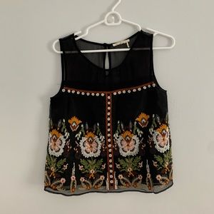Anthropologie Floreat Embroidered Blouse